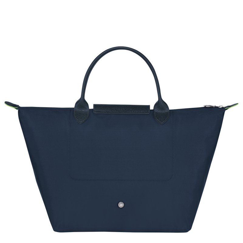 Navy Longchamp Le Pliage Green M - Recycled canvas Women Handbags | 603197VNZ