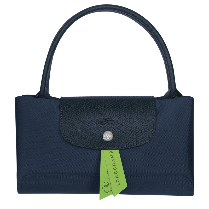 Navy Longchamp Le Pliage Green M - Recycled canvas Women Handbags | 603197VNZ