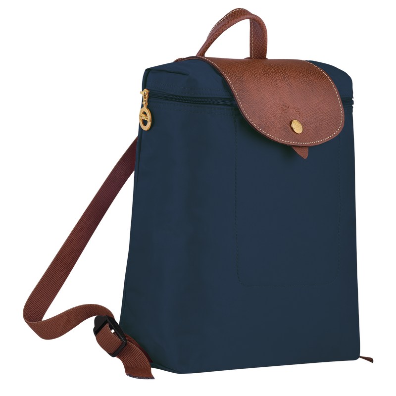 Navy Longchamp Le Pliage Original M - Recycled canvas Women Backpacks | 541802BSA