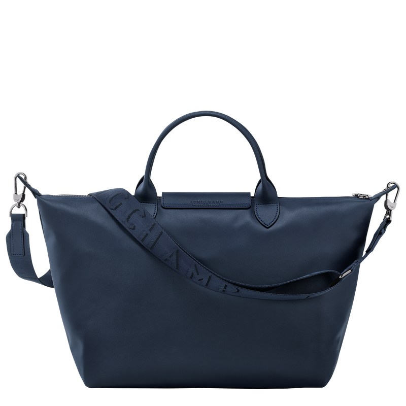 Navy Longchamp Le Pliage Xtra L - Leather Women Handbags | 621098ZHL