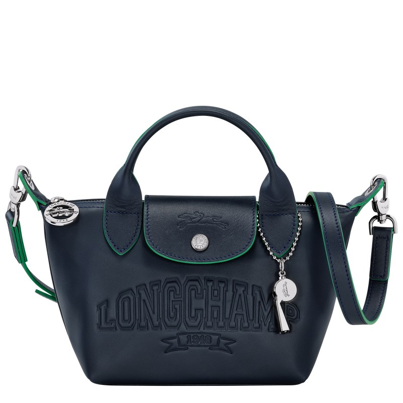 Navy Longchamp Le Pliage Xtra XS - Leather Women Handbags | 139746AFM