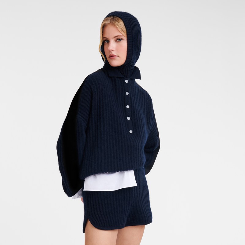 Navy Longchamp Polo collar jumper - Knit Women Tops & Blouses | 037569MEP