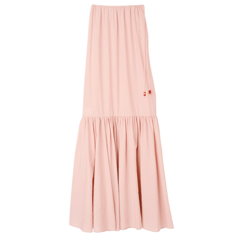 Nude Longchamp Long skirt - Crepe Women Dresses & Skirts | 156498WEF