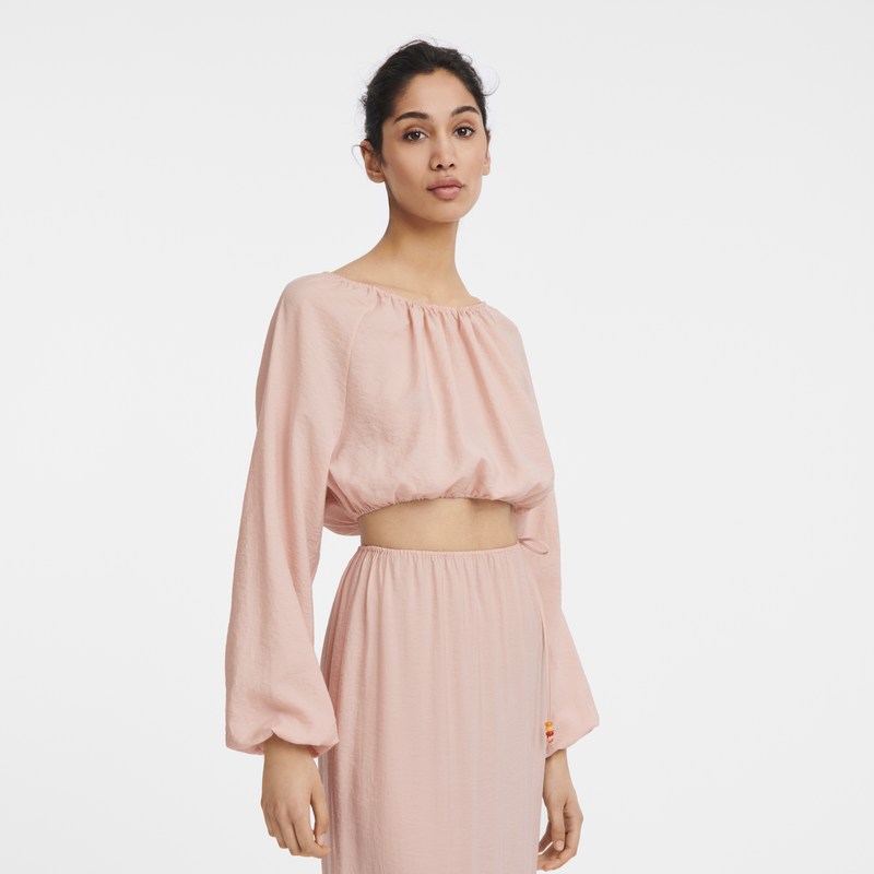 Nude Longchamp Top - Crepe Women Tops & Blouses | 761238VWU