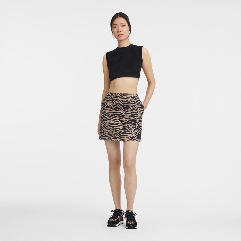 Oat Longchamp Skirt - Gabardine Women Dresses & Skirts | 985723ZGR