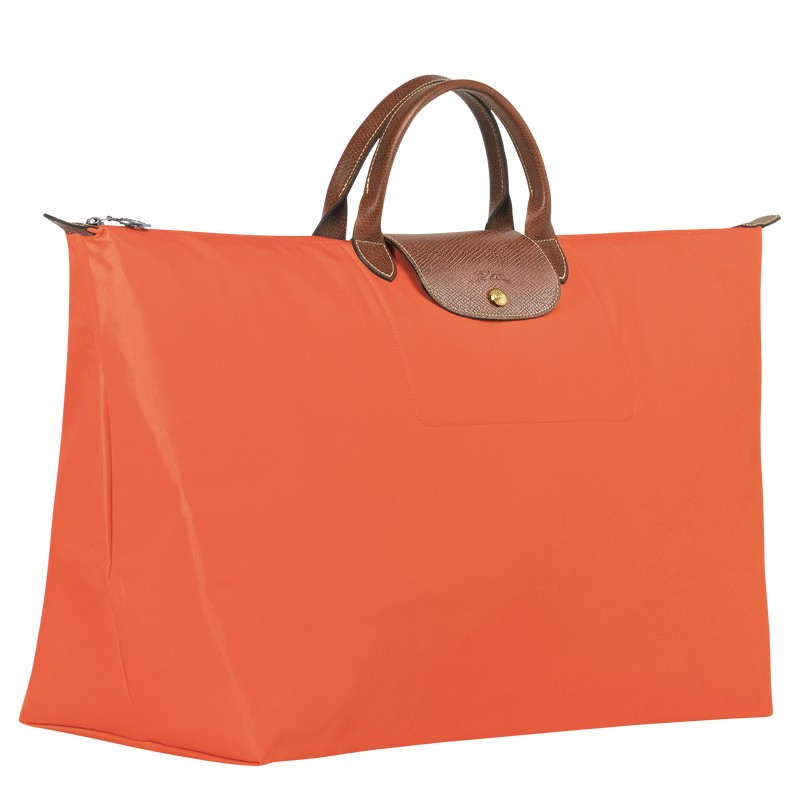 Orange Longchamp Le Pliage Original M - Recycled canvas Men Travel bags | 781253ELM