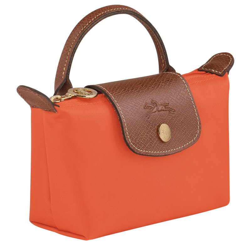 Orange Longchamp Le Pliage Original Pouch with handle - Recycled canvas Women Pouches & Cases | 375019HJC