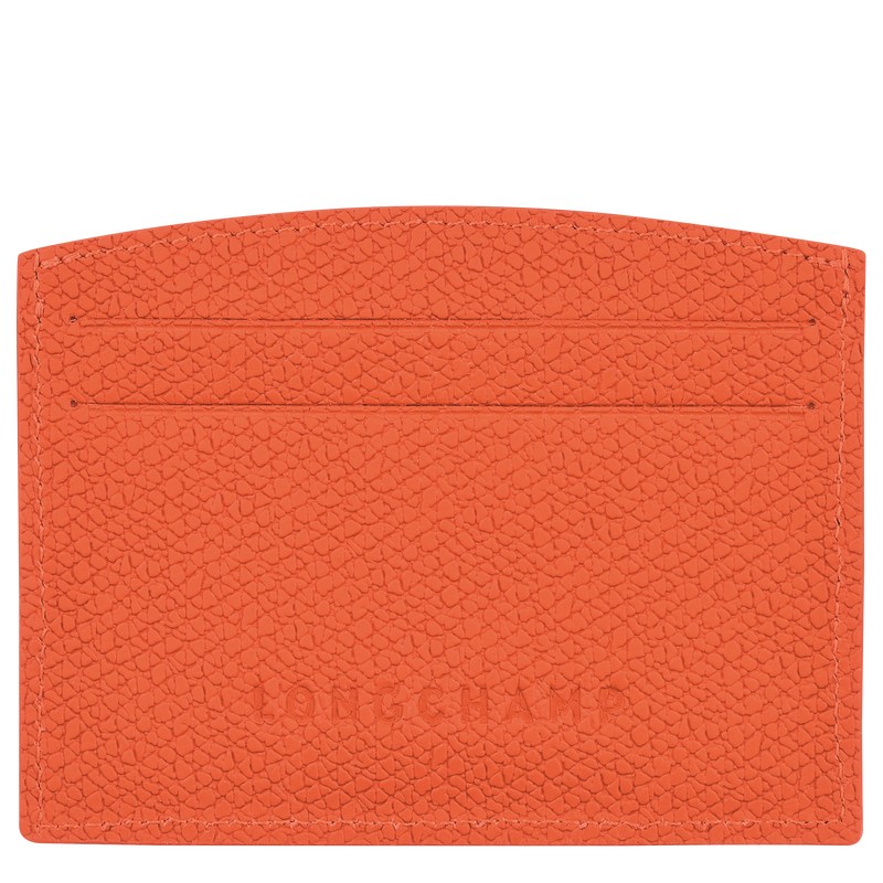 Orange Longchamp Le Roseau Card holder - Leather Women Cardholders & Coin purses | 273541TXF