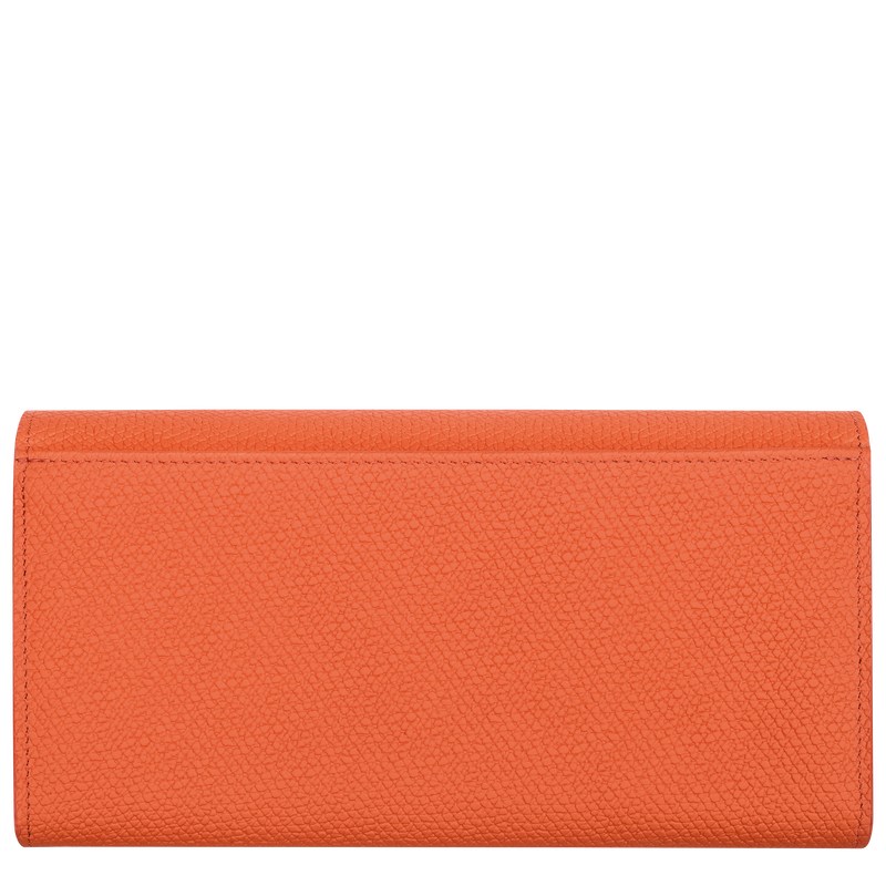 Orange Longchamp Le Roseau Continental - Leather Women Wallets | 804215GUV