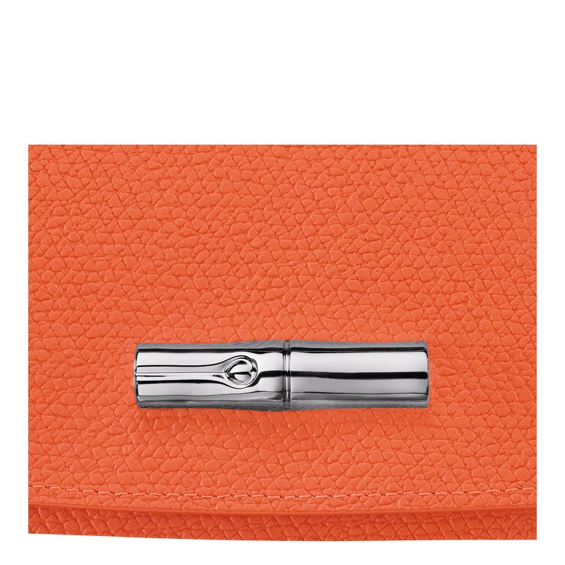 Orange Longchamp Le Roseau Continental - Leather Women Wallets | 804215GUV