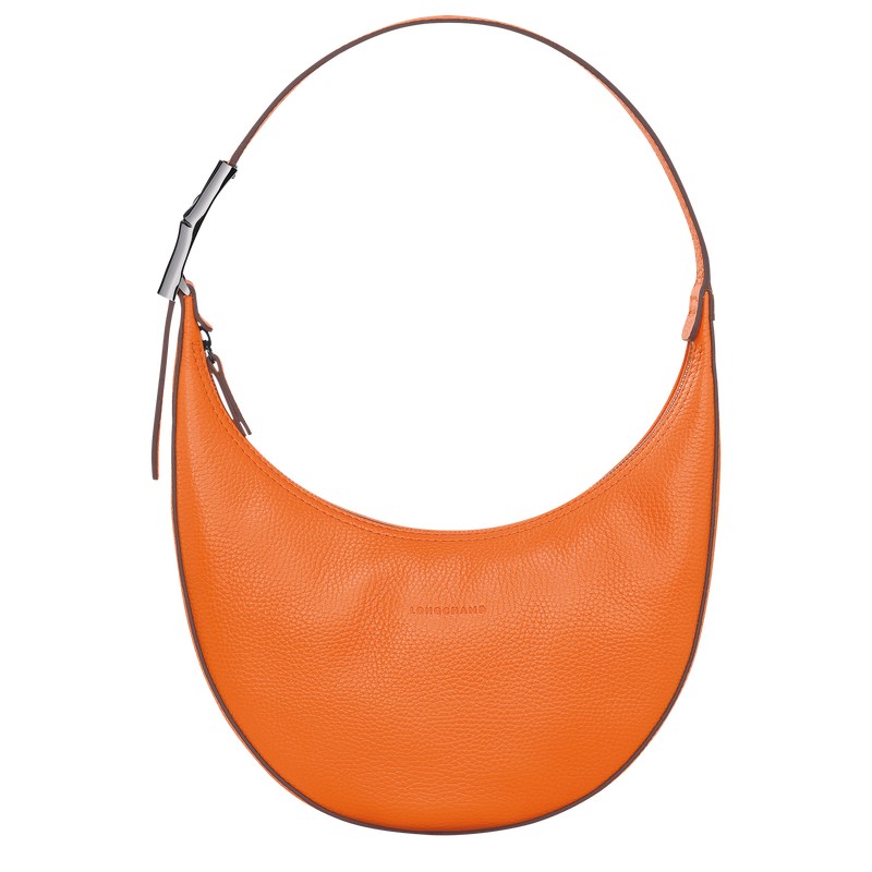 Orange Longchamp Le Roseau Essential M Hobo - Leather Women Shoulder bags | 412597YTO