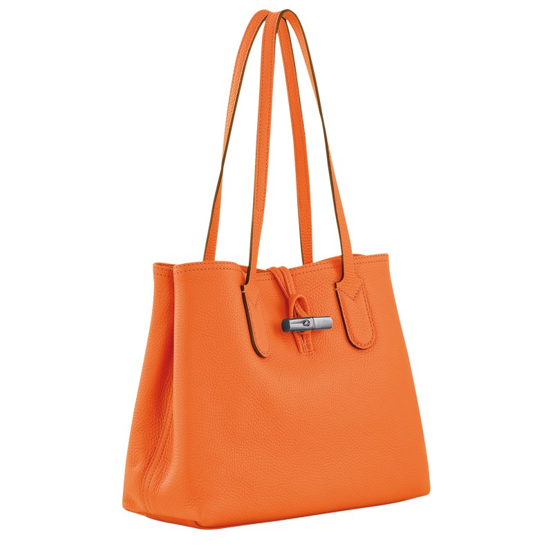 Orange Longchamp Le Roseau Essential M - Leather Women Shoulder bags | 538402QJO