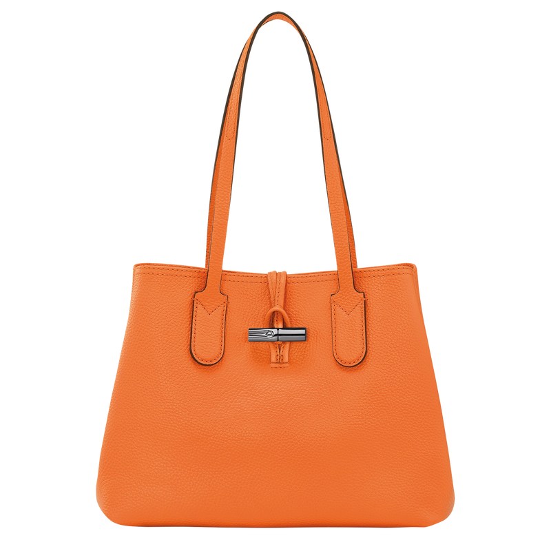 Orange Longchamp Le Roseau Essential M - Leather Women Shoulder bags | 538402QJO