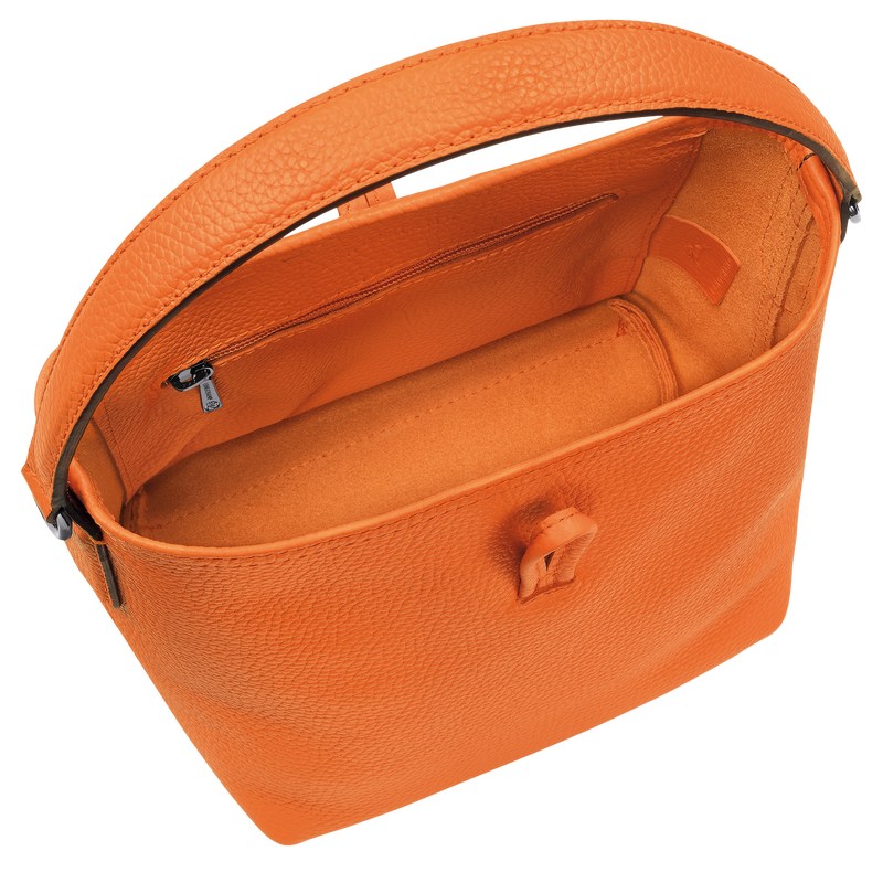 Orange Longchamp Le Roseau Essential XS Bucket bag - Leather Women Crossbody bags | 260489PUJ