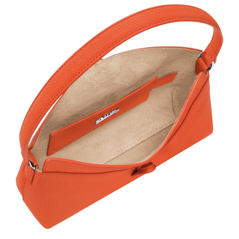 Orange Longchamp Le Roseau S Hobo - Leather Women Shoulder bags | 287153XBO