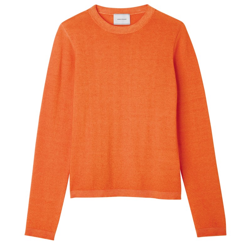 Orange Longchamp Sweater - Knit Women Tops & Blouses | 742069OYR