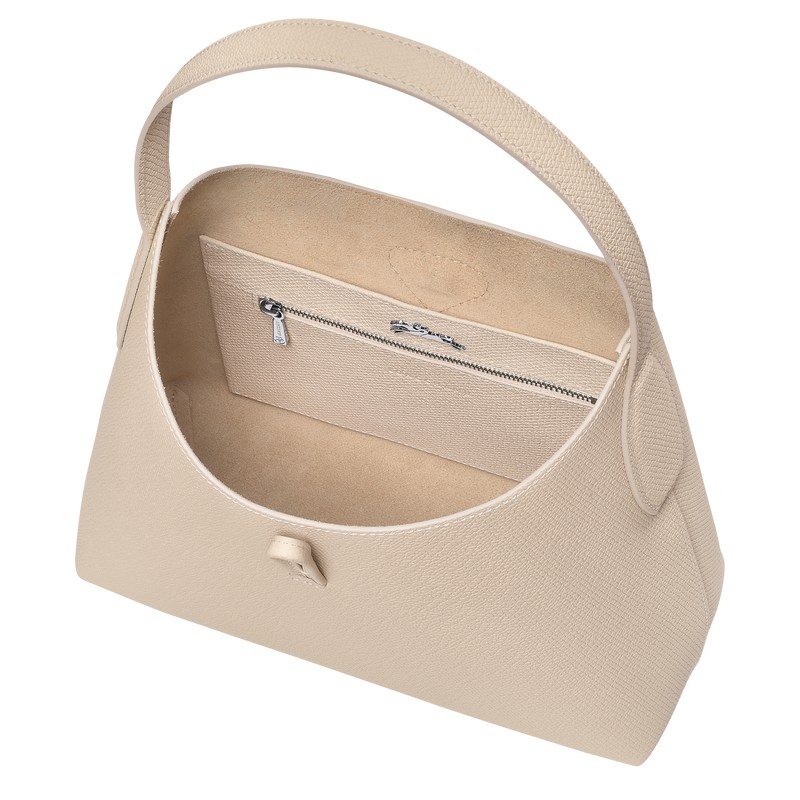 Paper Longchamp Le Roseau M Hobo - Leather Women Shoulder bags | 379416ODE