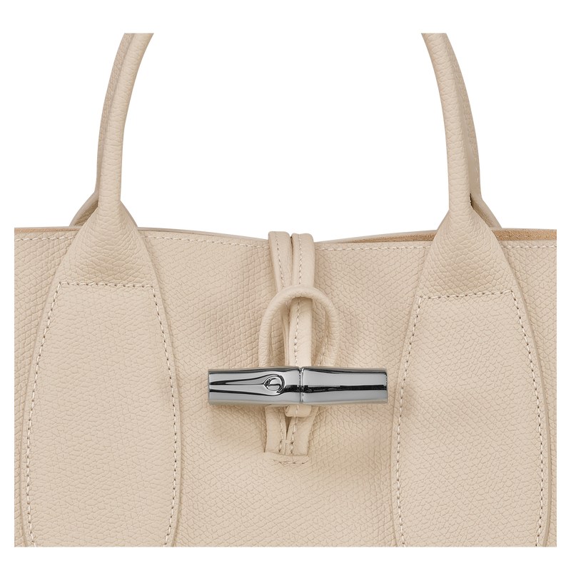 Paper Longchamp Le Roseau M - Leather Women Handbags | 129048VIC