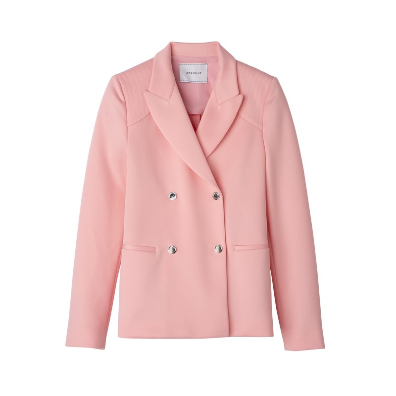 Pink Longchamp Jacket - Jersey Women Coats & Jackets | 946107QUP