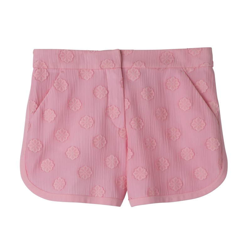 Pink Longchamp Shorts - Canvas Women Trousers & shorts | 760325JNK