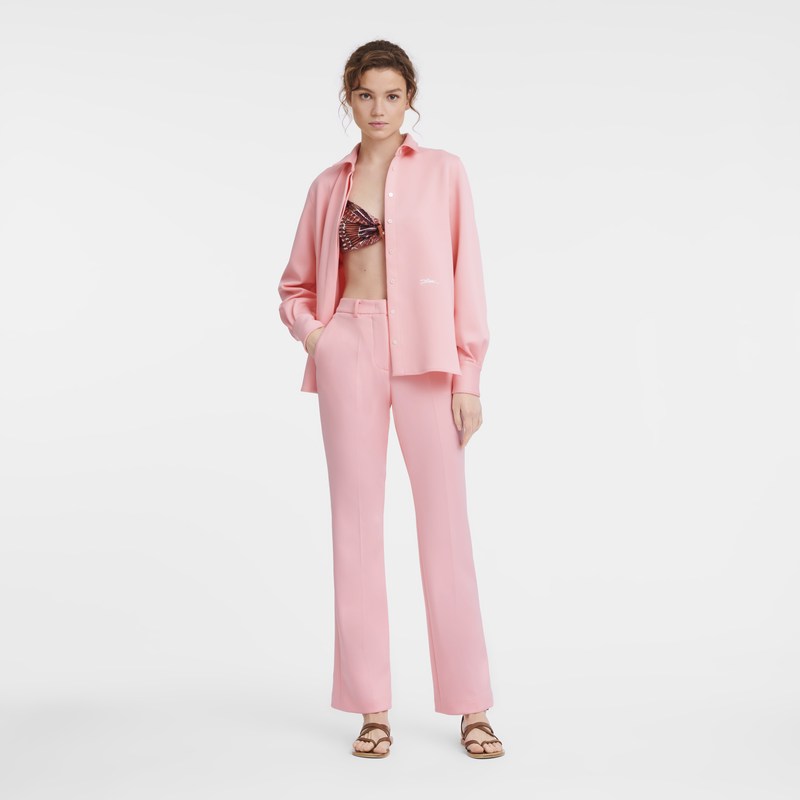 Pink Longchamp Trousers - Jersey Women Trousers & shorts | 086745ZQM