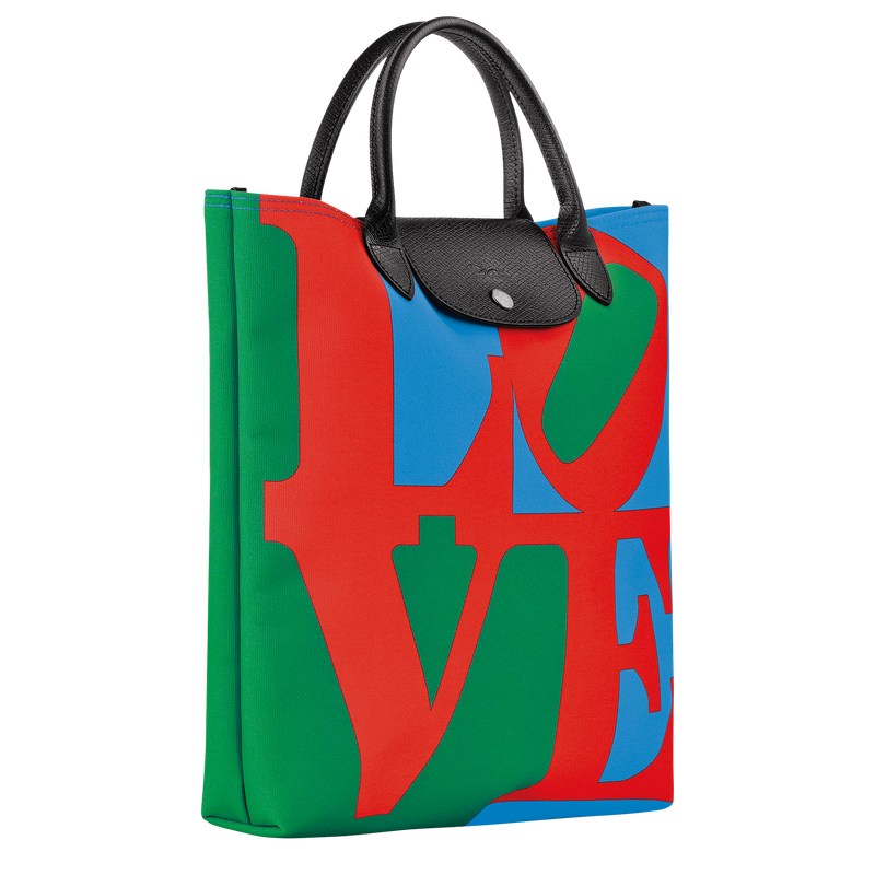 Red/Navy Longchamp x Robert Indiana L - Canvas Women Handbags | 451807OTY