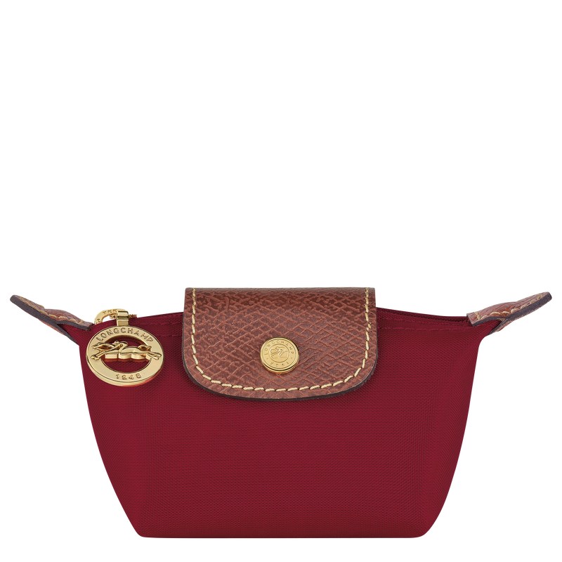 Red Longchamp Le Pliage Original Coin purse - Recycled canvas Women Cardholders & Coin purses | 318092SDU