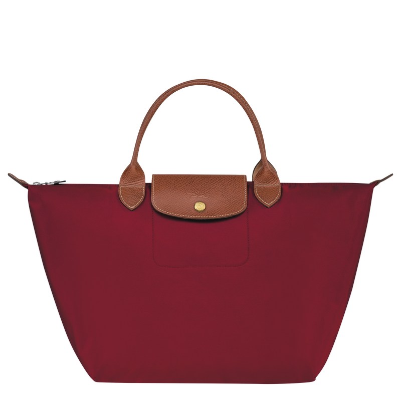 Red Longchamp Le Pliage Original M - Recycled canvas Women Handbags | 345972LNF