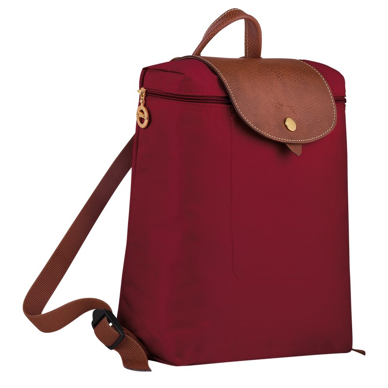 Red Longchamp Le Pliage Original M - Recycled canvas Women Backpacks | 584173BUP