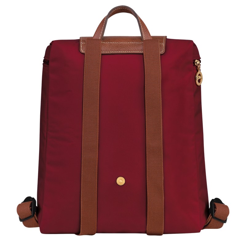 Red Longchamp Le Pliage Original M - Recycled canvas Women Backpacks | 584173BUP