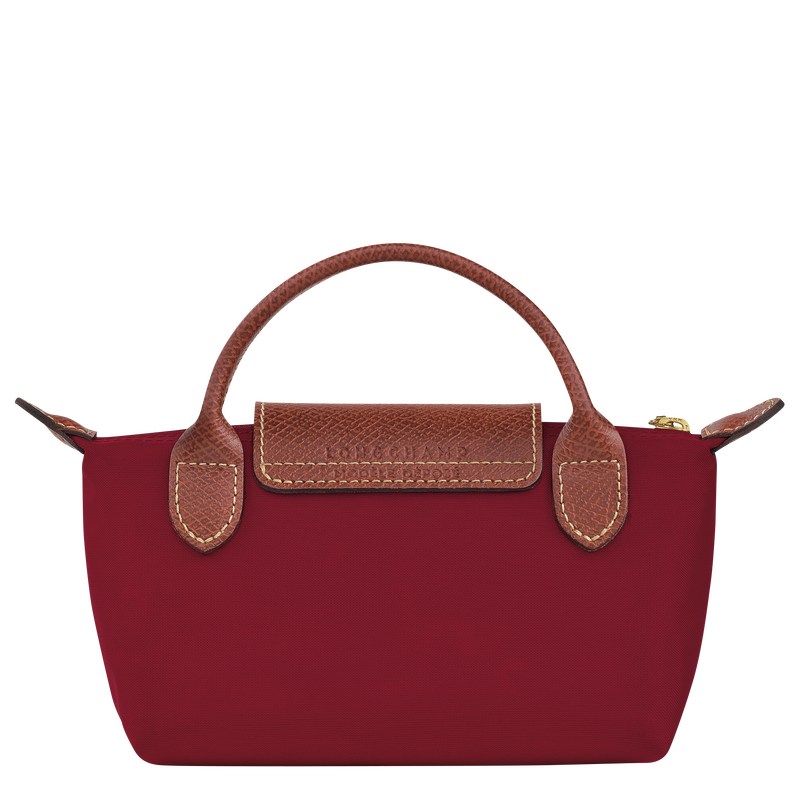 Red Longchamp Le Pliage Original Pouch with handle - Recycled canvas Women Pouches & Cases | 269845YKT