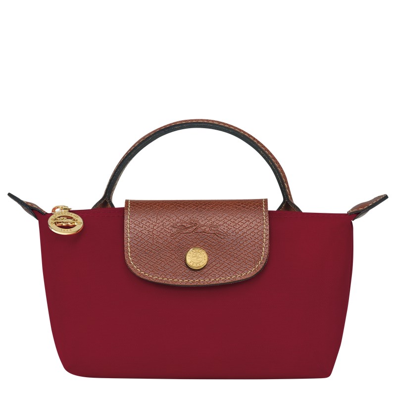 Red Longchamp Le Pliage Original Pouch with handle - Recycled canvas Women Pouches & Cases | 269845YKT