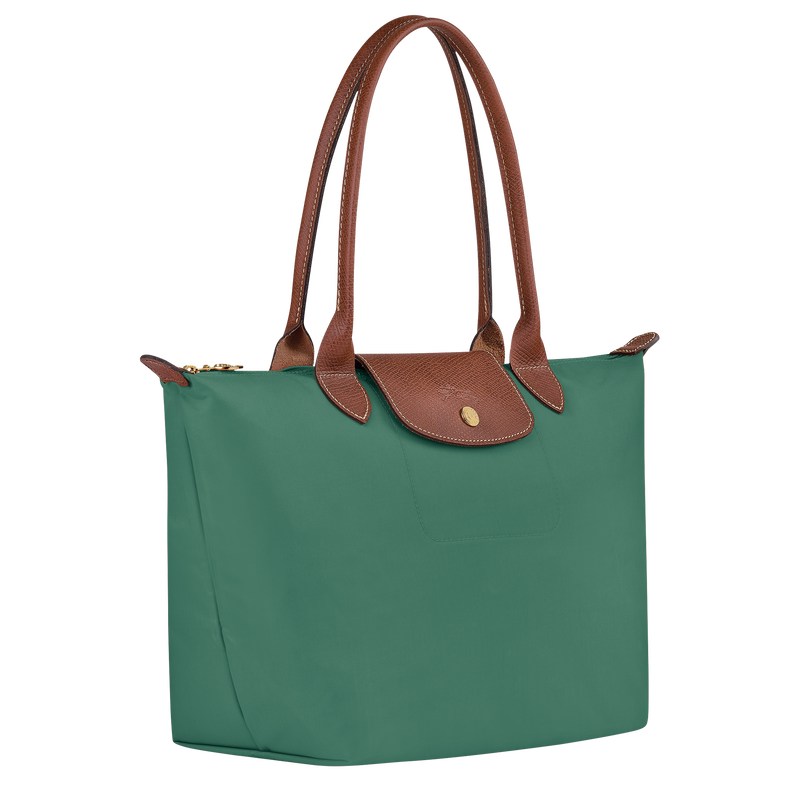 Sage Longchamp Le Pliage Original M - Recycled canvas Women Shoulder bags | 415078UDG