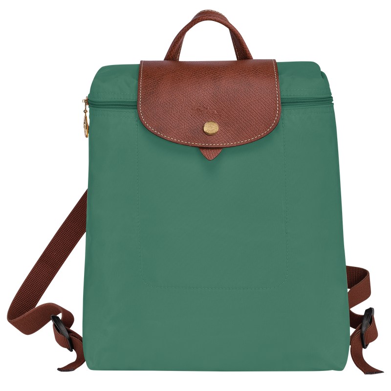 Sage Longchamp Le Pliage Original M - Recycled canvas Women Backpacks | 965120QMF