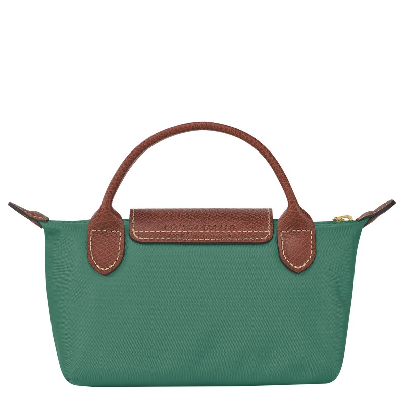 Sage Longchamp Le Pliage Original Pouch with handle - Recycled canvas Women Pouches & Cases | 629740BPU