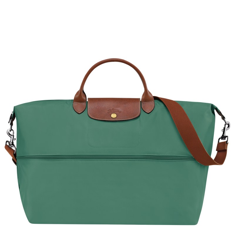 Sage Longchamp Le Pliage Original expandable - Recycled canvas Women Travel bags | 293156BLJ