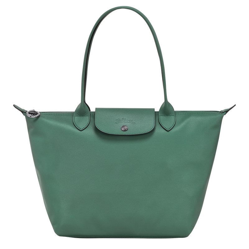 Sage Longchamp Le Pliage Xtra M - Leather Women Shoulder bags | 279536AGV