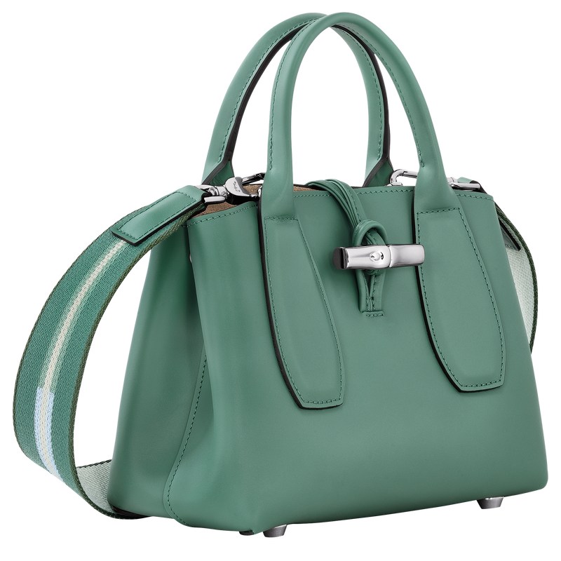 Sage Longchamp Le Roseau S - Leather Women Handbags | 436057WGB