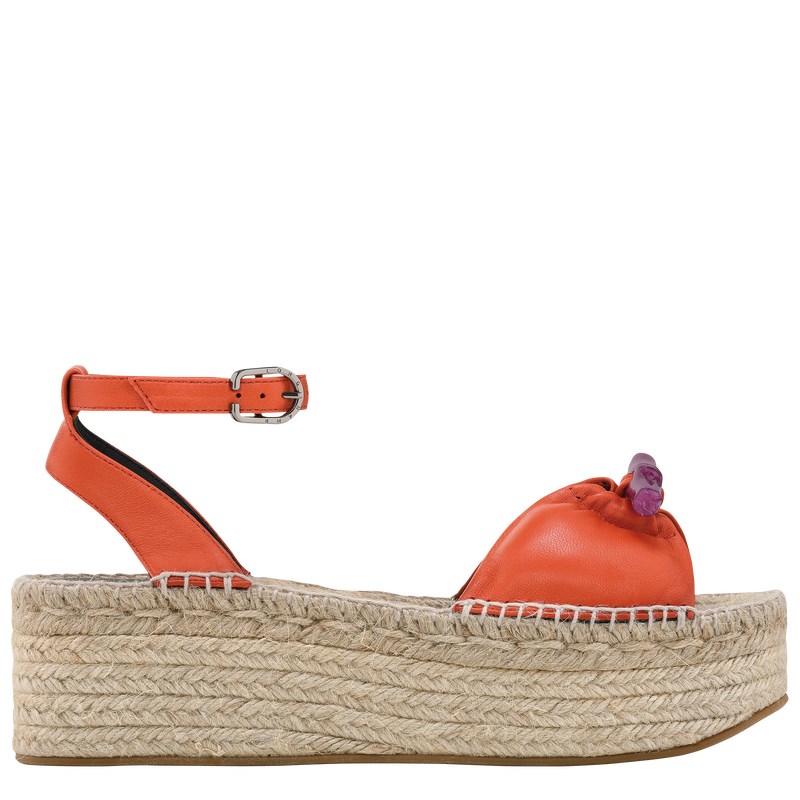 Sienna Longchamp Le Roseau Wedge espadrilles - Leather Women Sandals | 541390CVF