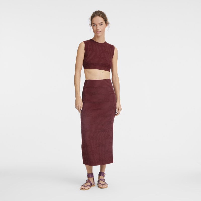 Sienna Longchamp Midi skirt - Knit Women Dresses & Skirts | 278530SGM