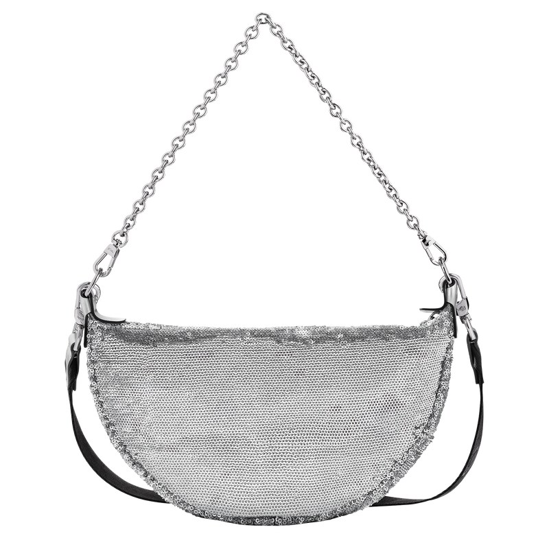 Silver Longchamp Smile S Crossbody bag - Canvas Women Crossbody bags | 574869XQY