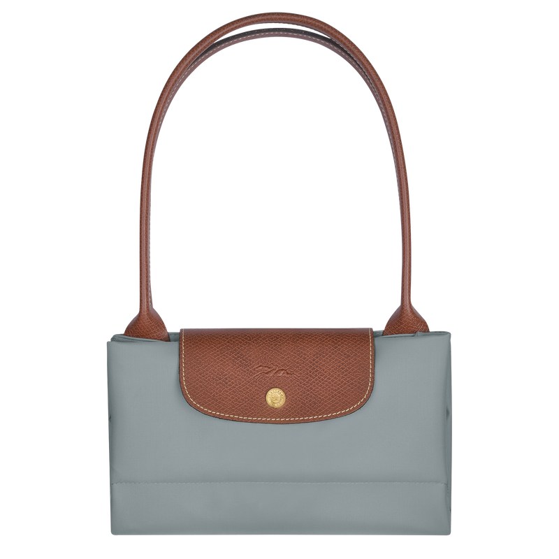 Steel Longchamp Le Pliage Original L - Recycled canvas Women Shoulder bags | 361890ECO