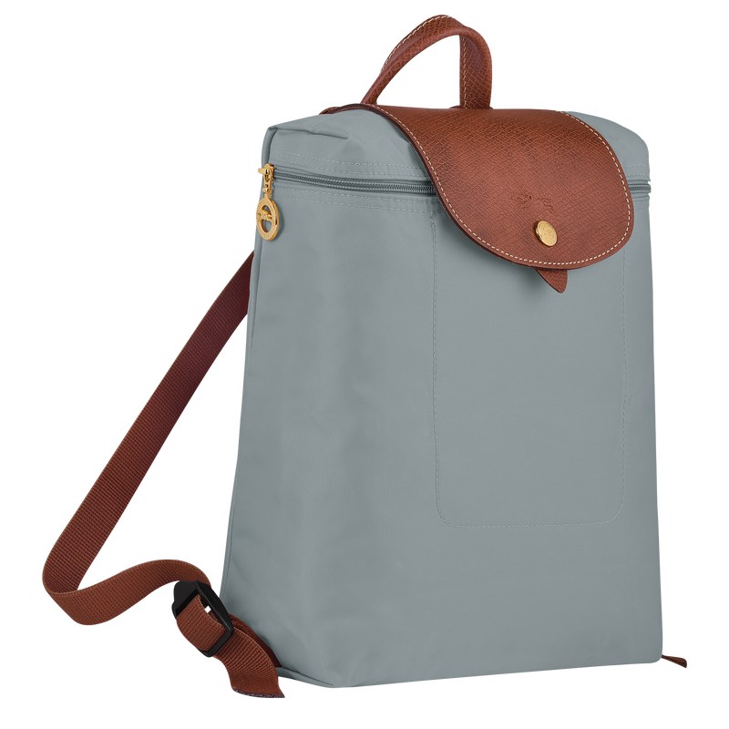 Steel Longchamp Le Pliage Original M - Recycled canvas Women Backpacks | 019537EMG