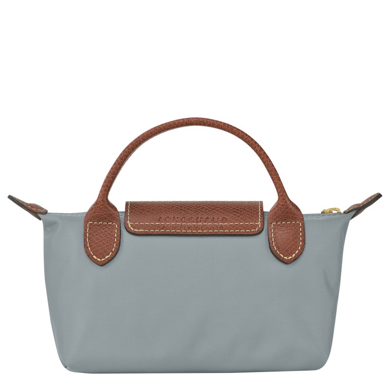 Steel Longchamp Le Pliage Original Pouch with handle - Recycled canvas Women Pouches & Cases | 619452FXE