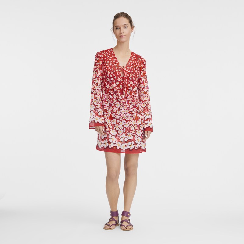 Strawberry Longchamp Dress - Voile Women Dresses & Skirts | 953287IVM