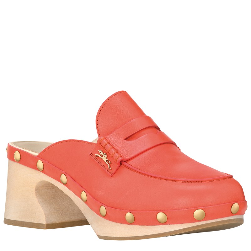 Strawberry Longchamp La Cigale Clogs - Leather Women Sandals | 935148AKU