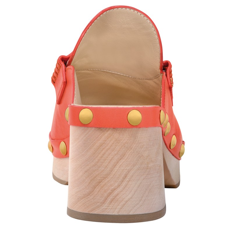 Strawberry Longchamp La Cigale Clogs - Leather Women Sandals | 935148AKU