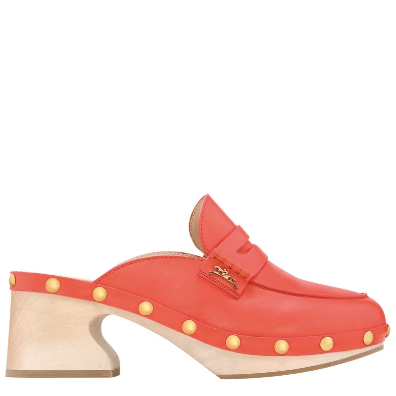 Strawberry Longchamp La Cigale Clogs - Leather Women Sandals | 935148AKU