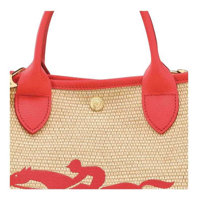 Strawberry Longchamp Le Panier Pliage S Basket - Canvas Women Handbags | 182354AKV