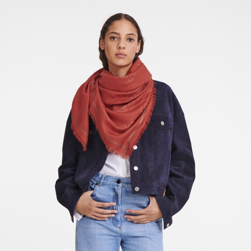 Tomato Longchamp La Médaille Shawl - OTHER Women Stoles | 670251WAI